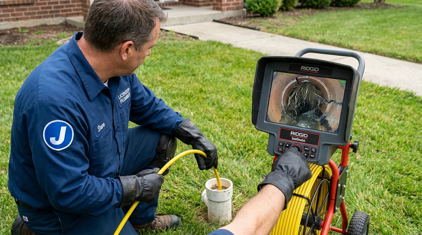 Sewer camera inspection being performed by Johns Plumbing LLC in Dilley